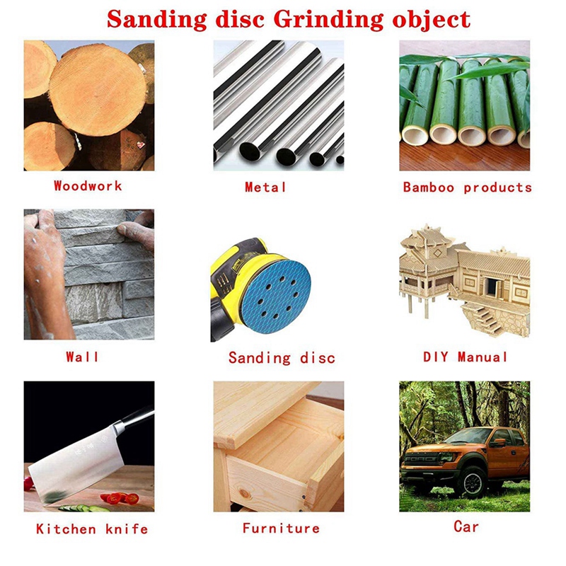 (BGIC) 70Pcs Orbital Sander Sandpaper 5 Inch 8 Hole Sanding Disc Sand Paper Grit for Anti Blocking Rhombus Sanding Discs