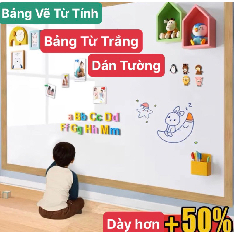 Bảng Từ Trắng Dán Tường Bảng Từ Dán Tường Viết Bút Lông Cho Bé, Bẳng Trắng Thông Minh Dán Tường Học Tập Bảng Vẽ Nam Châm