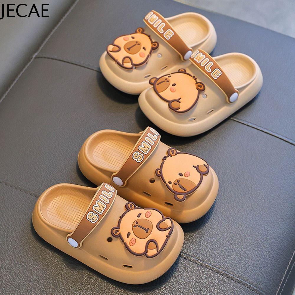 JECAE Hoạt hình Dép capybara dễ thương Nền Tảng Chống trượt Dép trẻ em Hài Hước Eva Giày lỗ hoạt hình Bé trai
