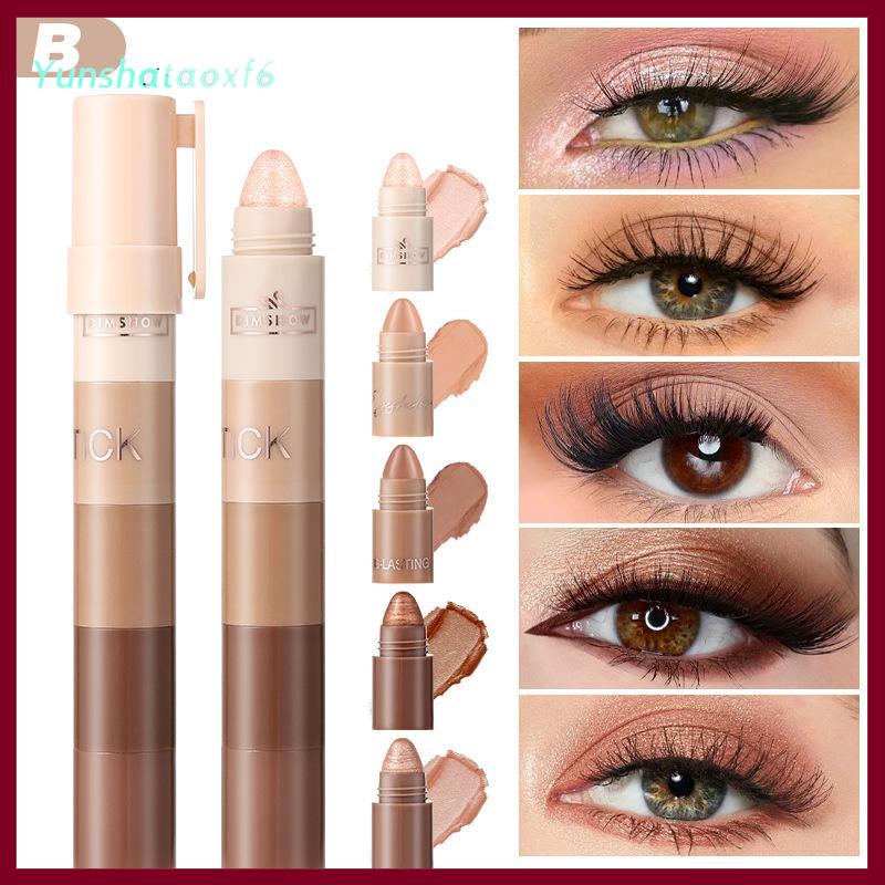 yunshataoxf Dimshow 5 trong 1 Eyeshadow bút chì Kit nhung Matte sắc tố ánh sáng lung linh làm nổi bật trang điểm kết hợp mini Eye Shadow bút mỹ phẩm - 4