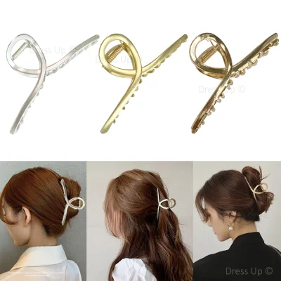 [SG | SUPER TIGHT] 11.5cm Elegant Metal BIG hair claw for Thick Hair, Korean Style Gold & Silver Metallic hair grasping hair clip clamp hair accessories for women