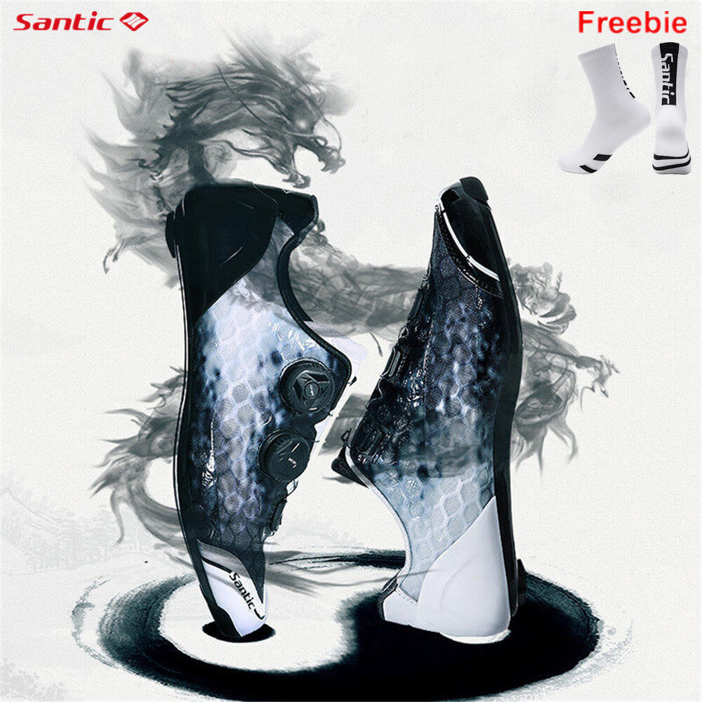 Santic Men Cycling Shoes for Road Cleats Carbon Fiber Sole Breathable Non-slip Locking Bicycle Bike Sneakers ราคา 7,294 บาท*ส่งฟรี