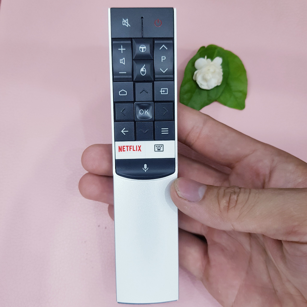 Remote điều khiển tcl điều khiển bằng giọng nói 2018 - mẫu vỏ nhôm bạc