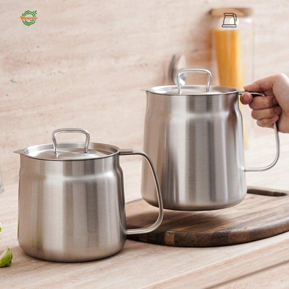 1.5/2L ครัวทอดพร้อมตัวกรองความจุขนาดใหญ่สแตนเลสตัวกรองน้ำมันอเนกประสงค์ตัวกรองน้ำมันตัวกรองน้ำมัน[Winnereco World] ราคา 400 บาท*ส่งฟรี