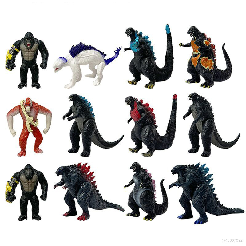 L67 12 Chiếc Godzilla vs Kong 2 Nhân Vật Hành Động Scar King Shimo Godzilla Kong Mô Hình Búp Bê Đồ C