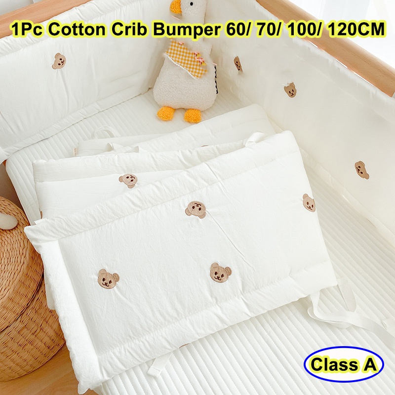 1 cái CẢN GIƯỜNG gấp cho bé sơ sinh thêu hoạt hình quây cũi cotton nguyên chất hàng rào đường sắt ch