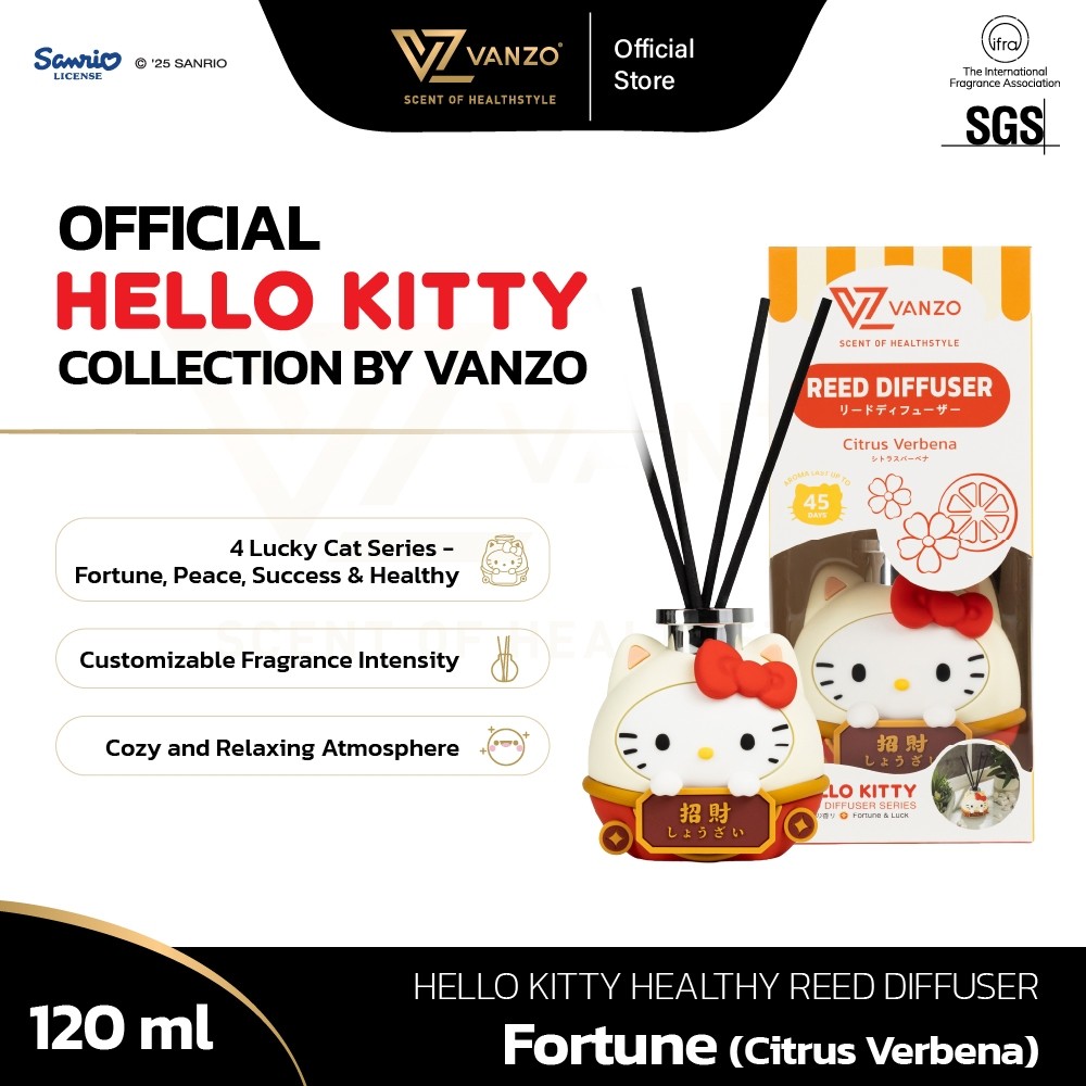 [READY STOCK] VANZO Hello Kitty Healthy Reed Diffuser - Success / Wintersweet (120ml)