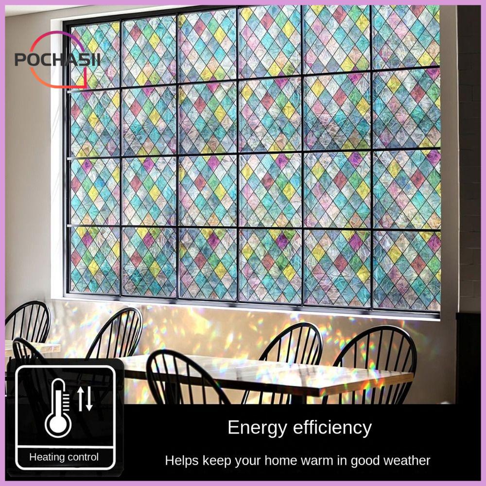 POCHA511 Có thể tháo rời Miếng dán bảo mật cửa sổ Bám tĩnh điện Mờ Miếng dán cửa sổ kính Chống tia UV Miếng dán cửa sổ Cửa sổ kính