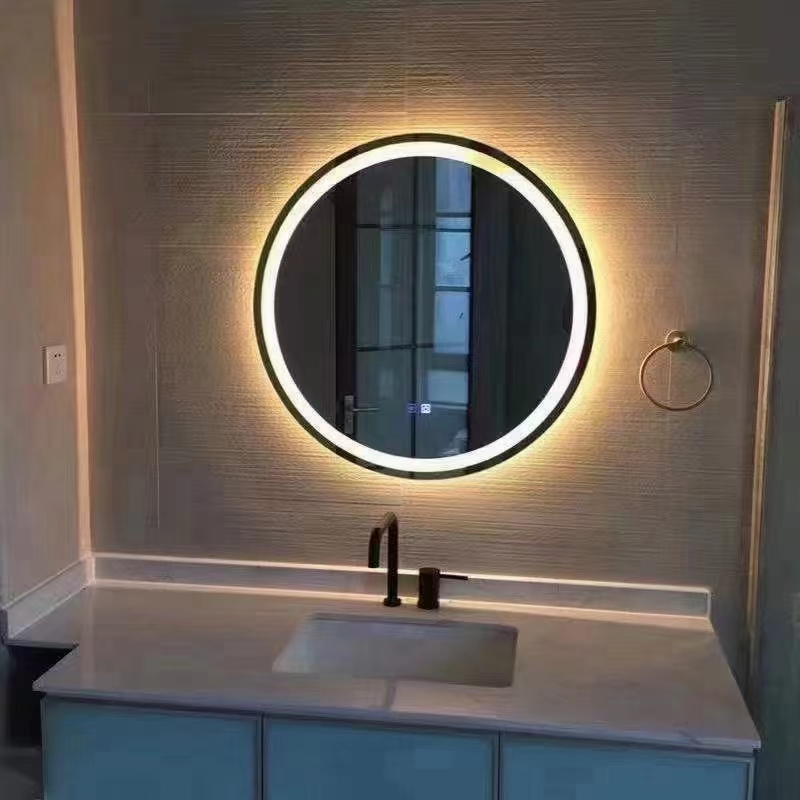 Vòng Tròn Nhà Vệ Sinh Trung Quốc Vòm đèn LED tròn Gương dán tường trang trí Lớn dài hết chân Dán Tường Trong Phòng Tắm Với Đèn Led Gương trang điểm