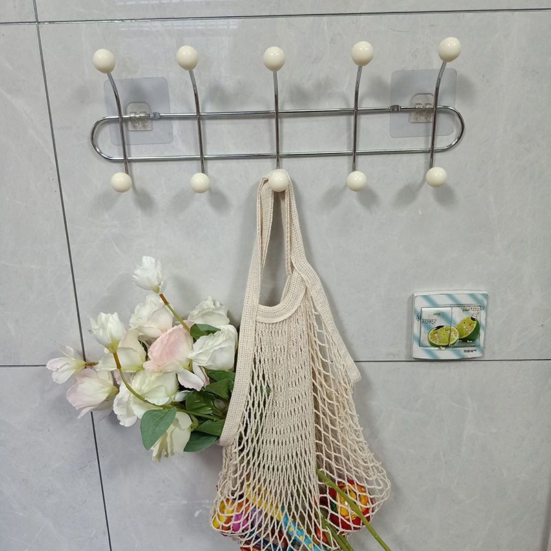[E hot 59]ins R Wall Iron Hook French Korean Style Door Back Bathroom Bedroom Wardrobe Punch-Free Fitting Room