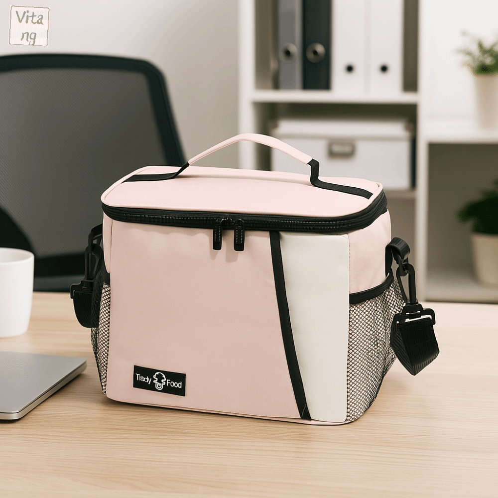 VITANG Dung lượng lớn Túi dã ngoại Chống rò rỉ Dày hơn Túi đựng thực phẩm Hộp đựng cơm trưa có dây đeo vai điều chỉnh Túi đựng đồ ăn trưa cách nhiệt Dã ngoại