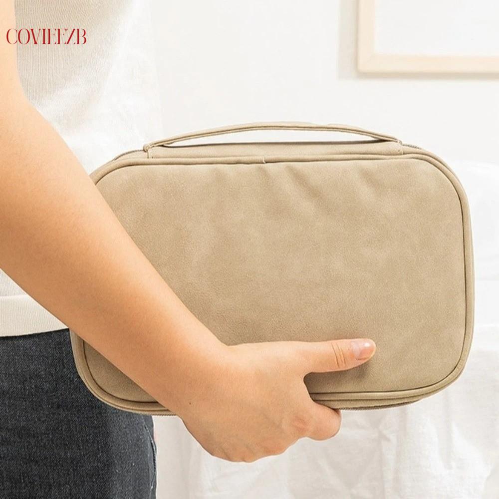 COVIEEZB พร้อมที่จับ กระเป๋าเก็บเครื่องประดับ หลายฟังก์ชัน หนัง PU กล่องแสดงสร้อยข้อมือ ทนต่อแรงกระแทก แหวน สร้อยคอ สร้อยข้อมือ กระเป๋าใส่เครื่องประดับ ใช้สำหรับการเดินทาง ราคา 1,026 บาท*ส่งฟรี