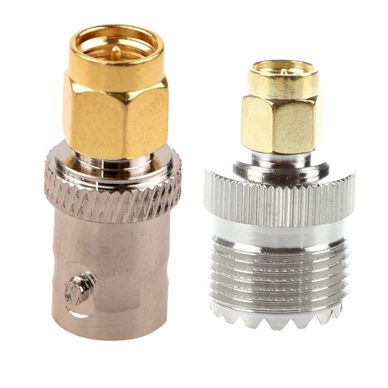 Gold Tone SMA Male To Silver Tone BNC Female Connector Adapter & UHF SO-239 F To SMA M Female/Male Straight Coaxial Coupling Adapter Plug