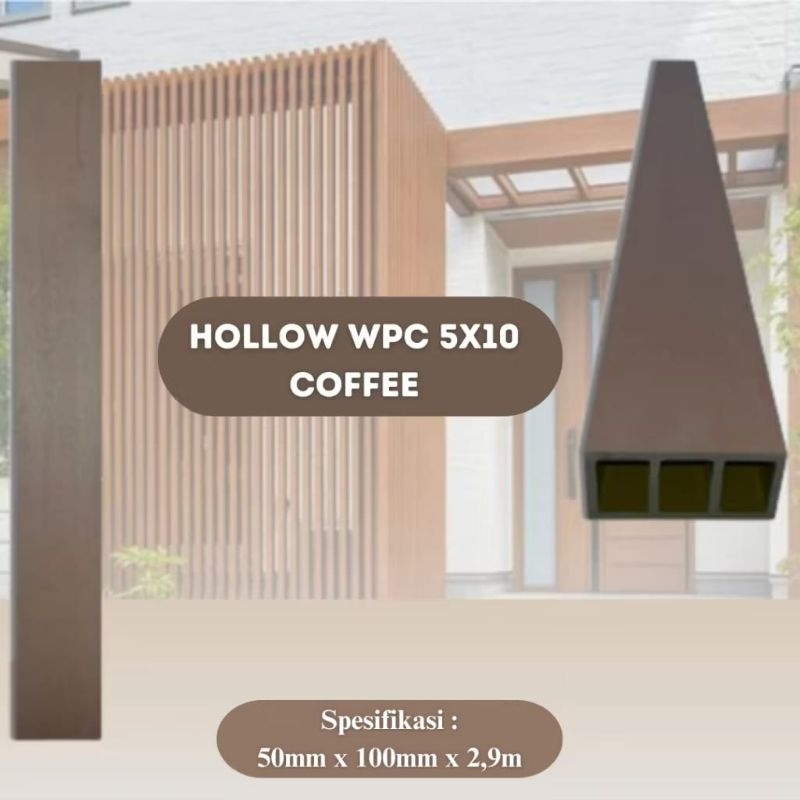 Masterhome Partisi Hollow Indoor Outdoor | Pembatas Dinding Ruangan | WPC Kisi Kisi Penyekat Ruangan | Partisi Plafon | Canopy Timber Tube