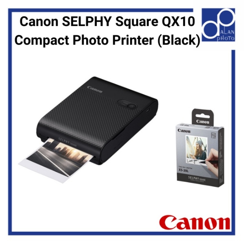 Canon SELPHY Square QX10 Compact Photo Printer + Canon 1 Pack SELPHY Color Ink/Label XS-20L Set -(12 + 3months Warranty) Singapore