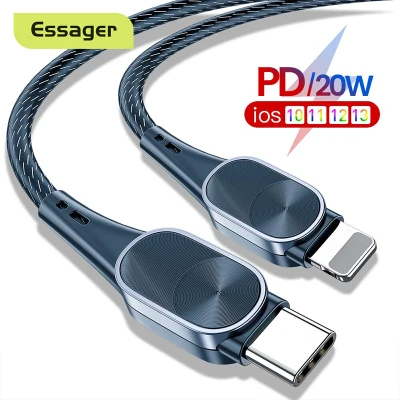 Essager 20W PD USB Type C To Lightning Cable for iPhone12 11 Pro Xs Max Fast Charging Charger for MacBook iPad Pro Type-C USBC Data Wire Cord