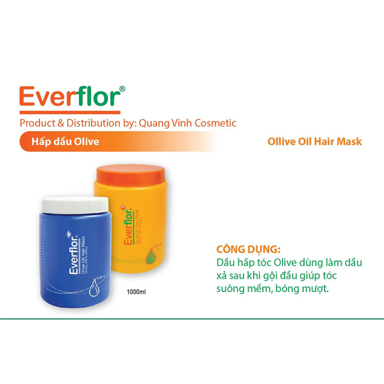 Hấp dầu xả olive everflor 1000 ml
