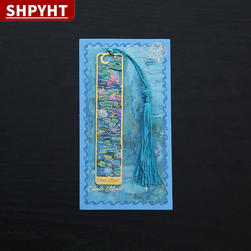 [COD] SHPYHT 1 PC retro hoa sơn kim loại Bookmark Hollow Bronzing Bookmark với tua văn phòng phẩm quà tặng cho Câu lạc bộ cuốn sách đọc