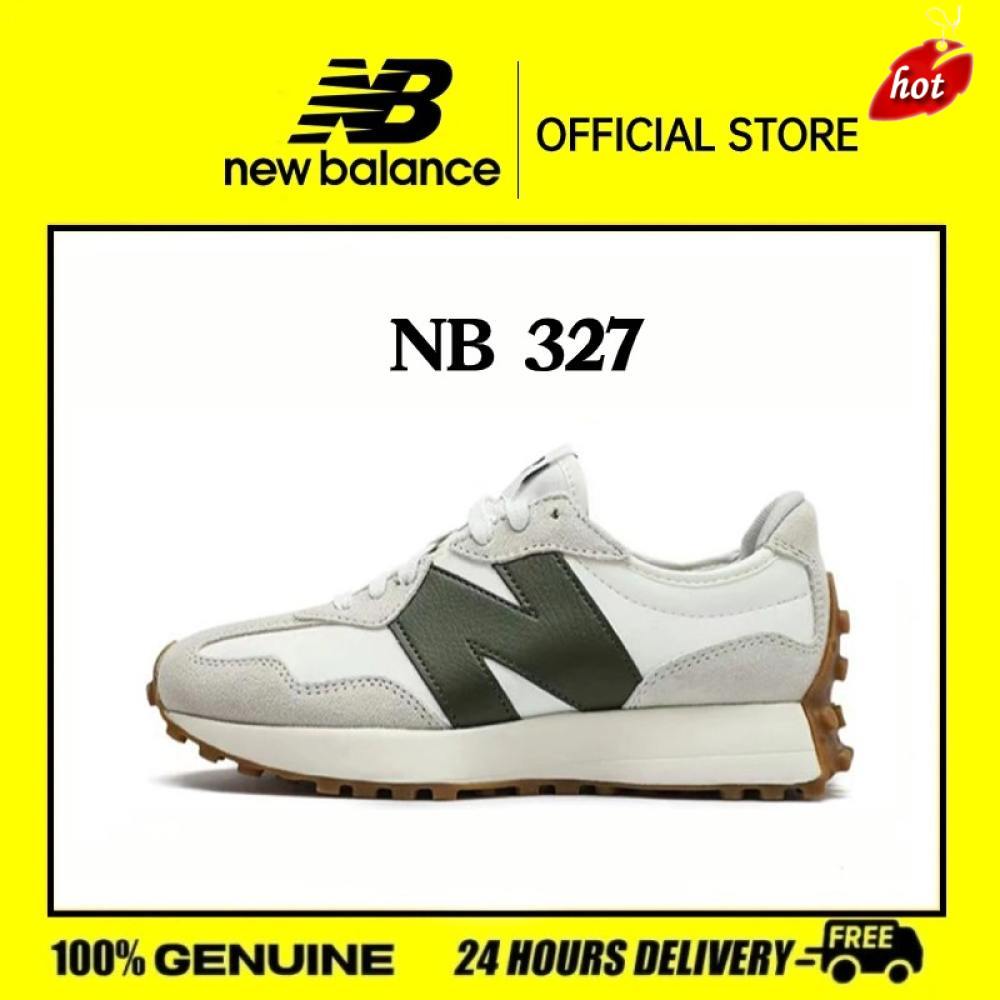 New Balance 327 Retro White Grey Army green MS327ASN  running Sports Shoes for men women original Sn