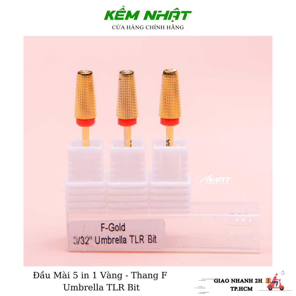 Đầu mài 5 in 1 vàng - thang f - đầu mài móng
