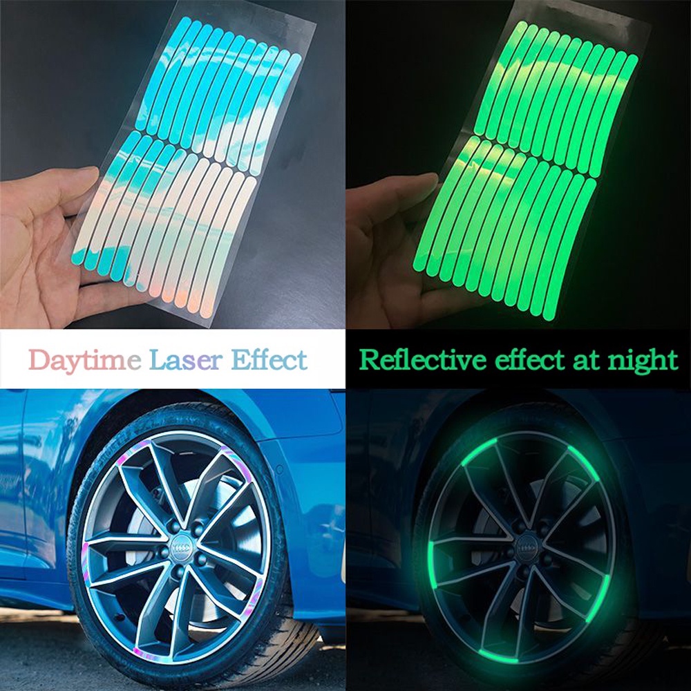 Reflective Hub, Cool Stickers, Vinyl, Protective Tape, Car Decoration, Cutting, Electric Vehicles, Cars, for Bmw Toyota Mitsubishi Mazda Byd Jeep ราคา 63 บาท*ส่งฟรี