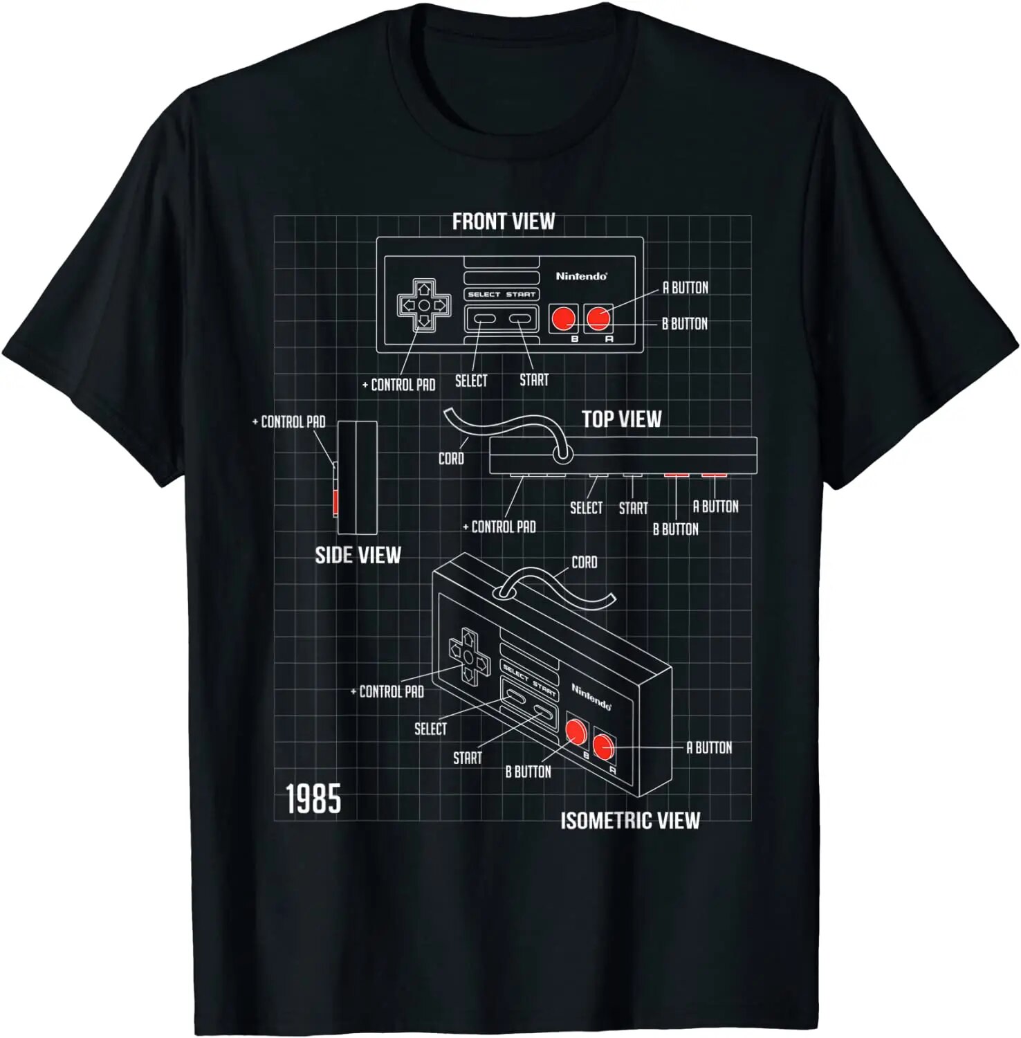 Nintendo NES Controller อะไหล่ Schematic กราฟิกเสื้อยืด ราคา  169 บาท*ส่งฟรี