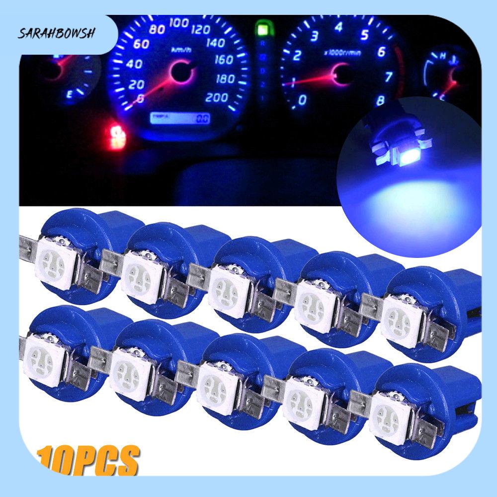 SARAHBOWSH 10Pcs Dash Gauge Màu xanh dương 12V DẪN ĐẾN Bóng đèn nội thất ô tô Đèn bảng điều khiển Tự động