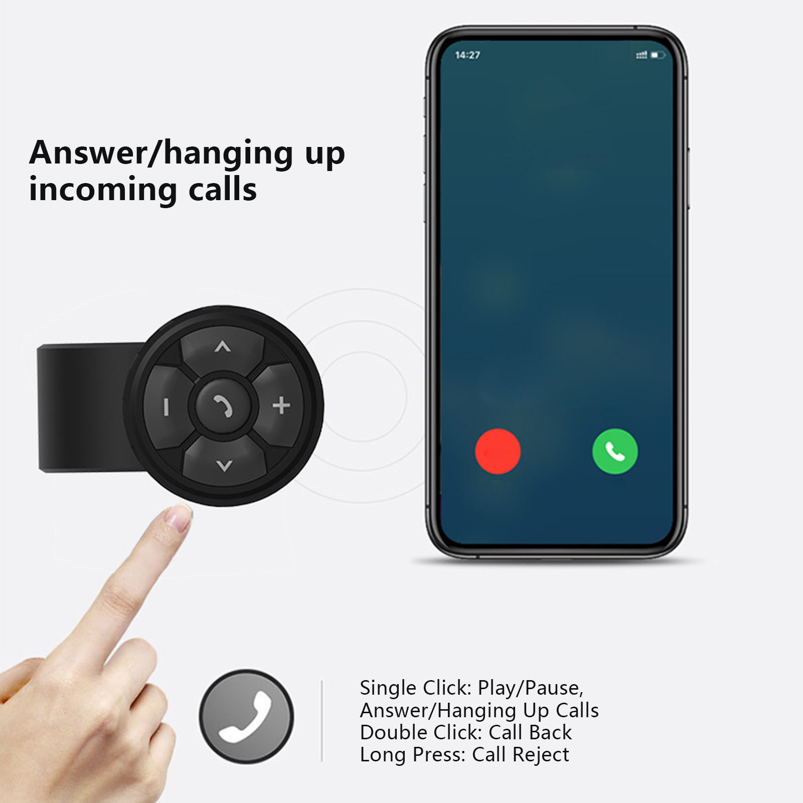 Zopsc Bluetooth 5.3 phương tiện truyền thông từ xa IPx67 chống nước điều khiển với Backlit nút Tuổi thọ pin dài phổ Khả năng tương thích cho xe mô tô xe ô tô xe đạp âm nhạc