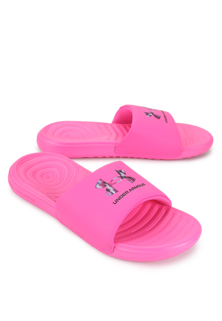 Discount on Under Armour  shoes - SKU: Under Armour Women's Ansa Graphic Slide Sandals - Rebel Pink/Rebel Pink/Black