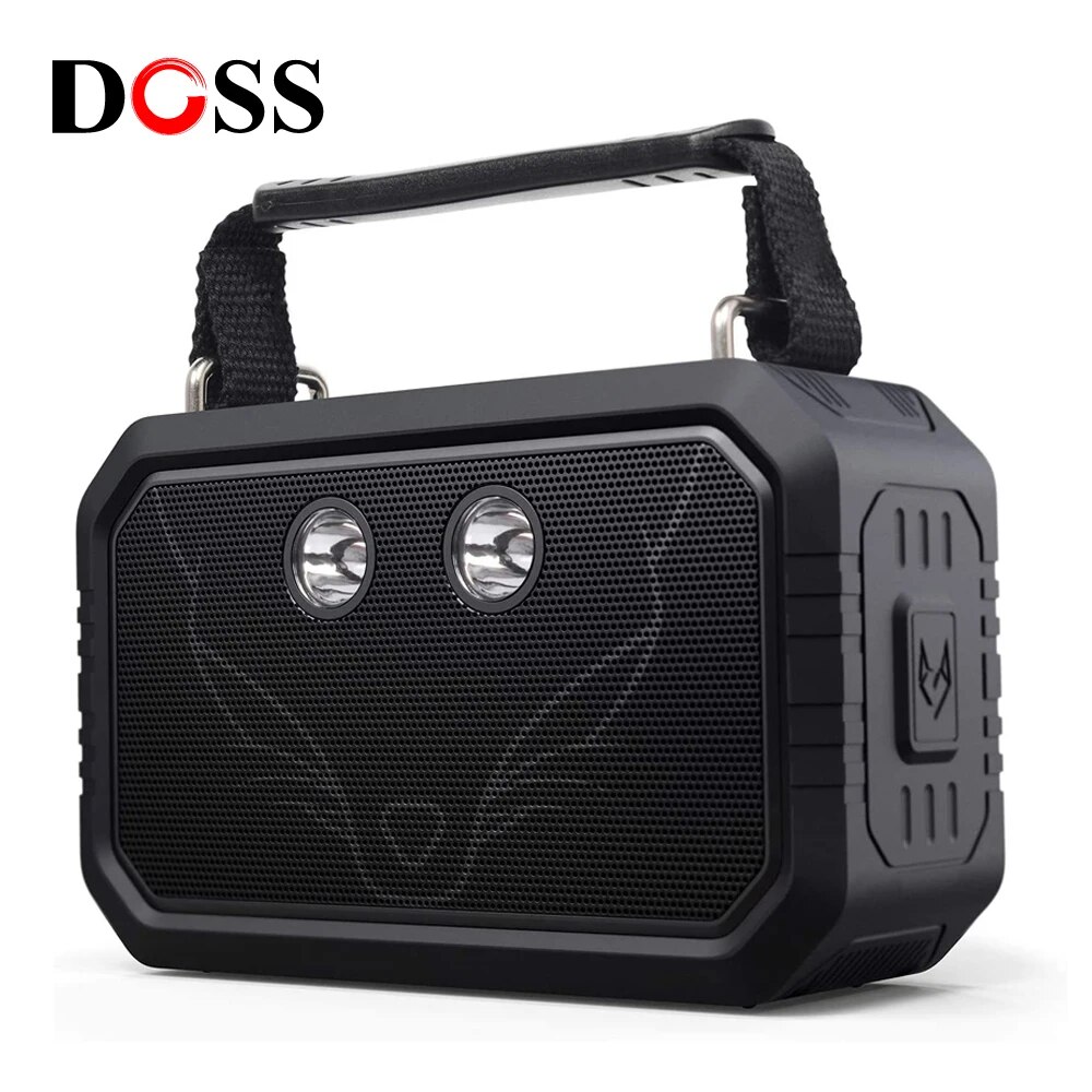 New New DOSS Portable Bluetooth Loa ngoài trời IPX6 Loa chống nước mạnh mẽ 20W Âm thanh và Bass Loa không dây+Đèn pin