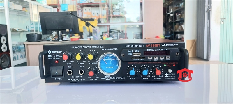 Amply mini Bluetooth karaoke AV 339BT có SUB out Âm chuẩn căng mượt