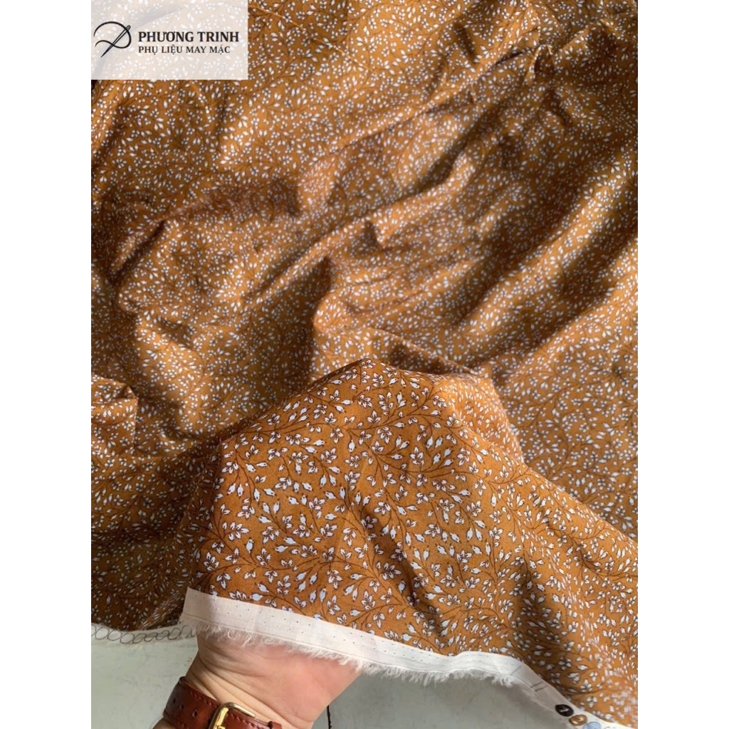 2M Vải Voan Hoa Nhí Vintage Khổ 1m5 - Vải May Váy Đầm, Bộ Đồ Pijama Summer Siêu Mát