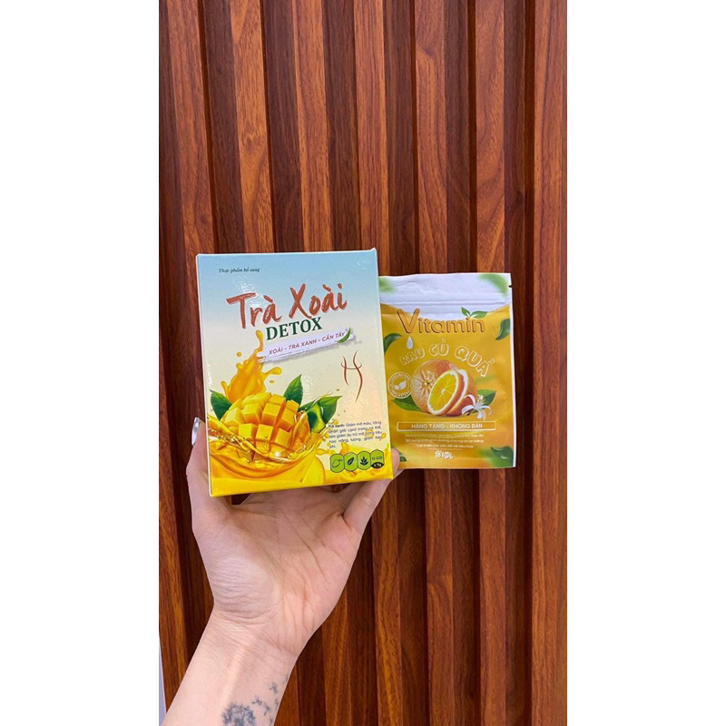 Trà Xoài giảm cân detox Kelly chính hãng 12 gói kèm vitamin