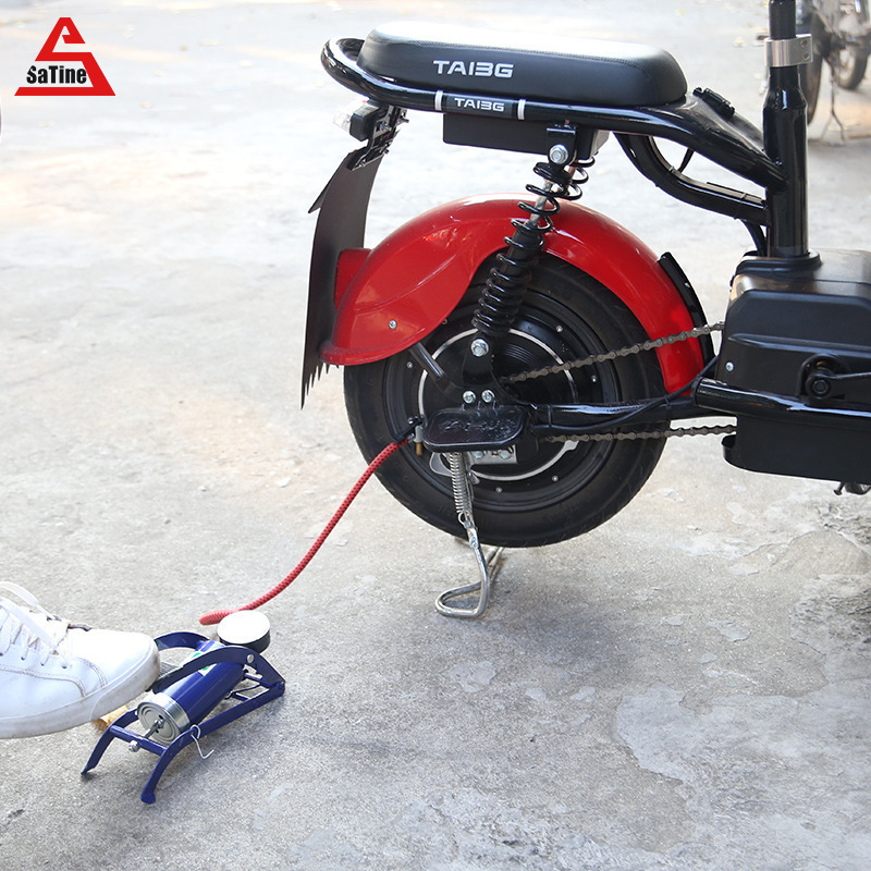 Máy bơm xe đạp di động đạp, áp lực cao xe bàn đạp chân bơm hơi, xe điện xe máy phổ bơm