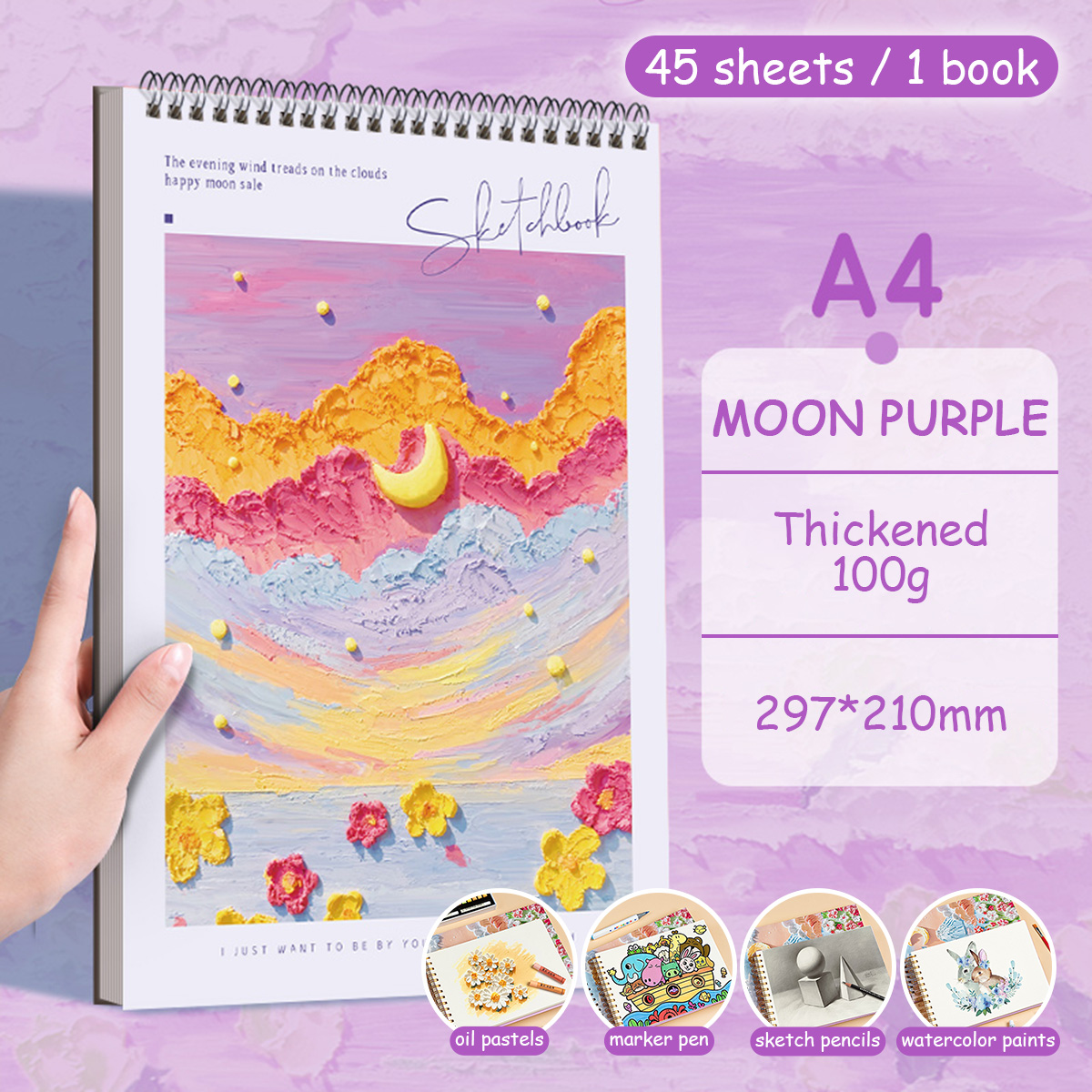Drawing Sketch Book A4 Notebook Pad 100 GSM Drawing Paper School Stationery Buku Lukisan 画画本 绘画本