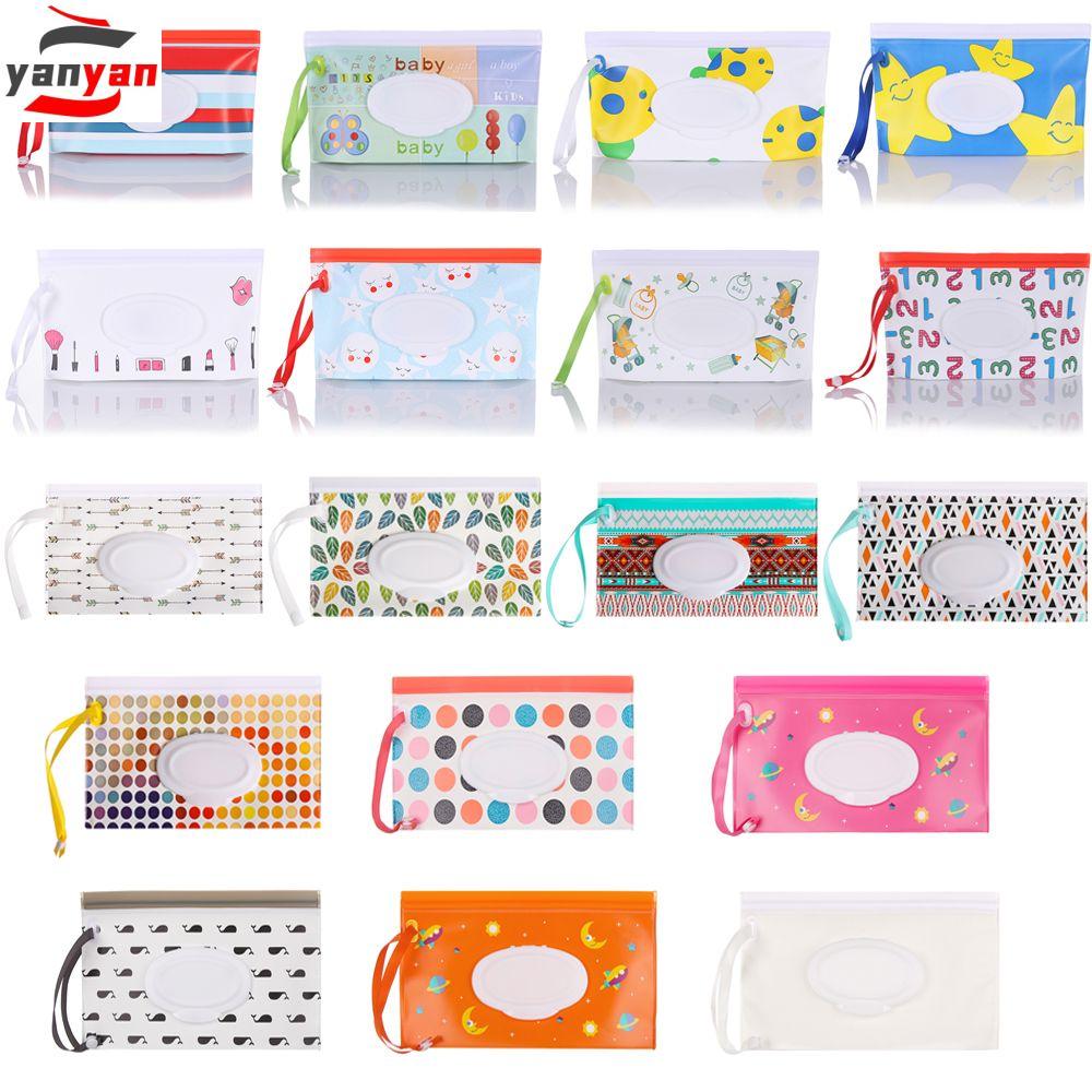 YANYAN 1pcs Có ích Ngoài trời Hộp đồ Snap-Strap Lật bìa Sản phẩm dành cho trẻ em Phụ kiện xe đẩy Túi mỹ phẩm Túi khăn ướt Hộp khăn giấy