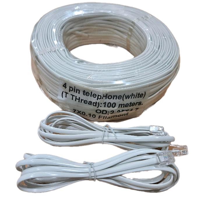 KABEL ROSET TELEPON ISI 4 PUTIH 100 MTR LINE CORE TEBAL DAN BAGUS UNTUK KEBUTUHAN TELEPON ANDA - CABLE - Elvoir Store Giá 230,000 Đồng*Miễn phí vận chuyển