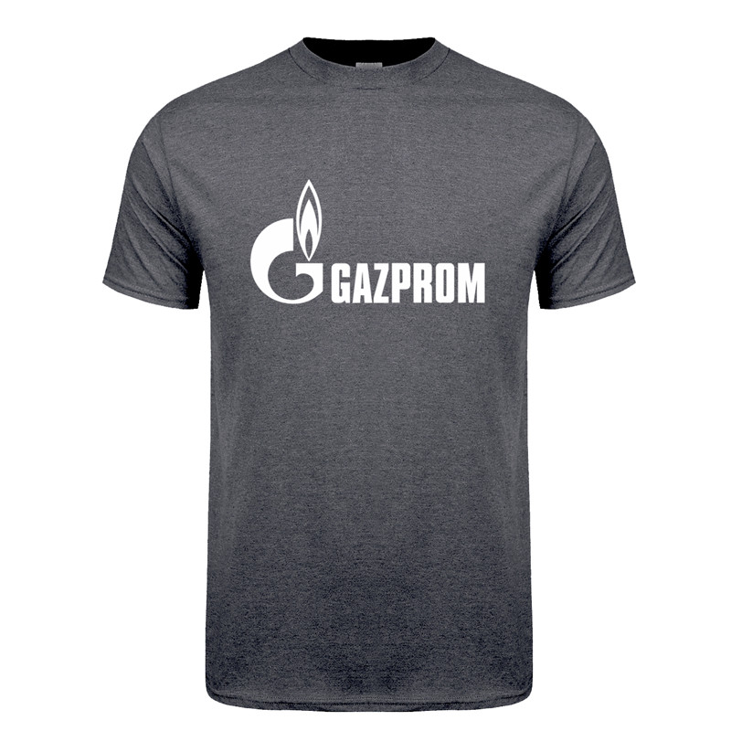 Gazprom T Shirt Men Summer Short Sleeve Cotton Gazprom T-Shirts Man Tops Fashion Cool Tshirts Lh-187