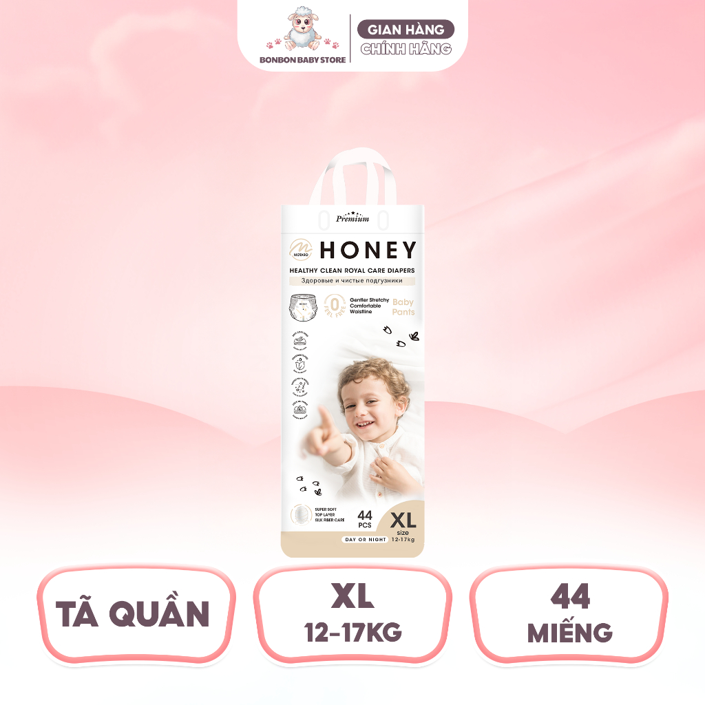 [1 BỊCH] Tã Bỉm Dán/Quần Honey Premium Chính Hãng Đủ Size Cho Bé Thoải Mái 4-20kg - 8