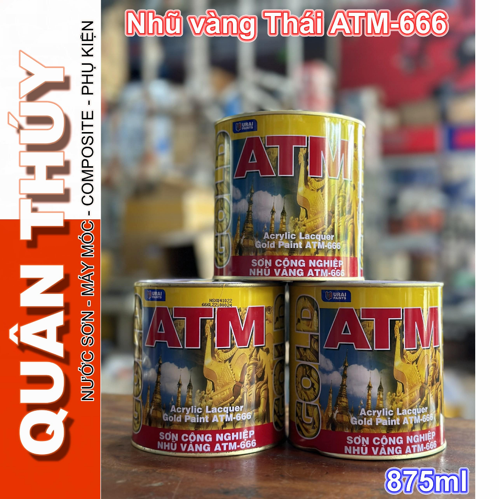 Sơn nhũ vàng thái 24K (1 thành phần, pha xăng thơm) - Sơn kẽm , sắt, mạ kẽm CAO CẤP