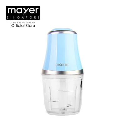 Mayer 0.6L Food Chopper (MMFC900) - Blue / One speed glass jar / Easy cleaning / Meats Vegetable Fruits Nuts Onions Sauces BabyFood