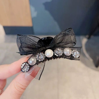 Kẹp tóc sau đính đá nơ đẹp - kẹp tóc đính đá kết hợp thắt nơ đẹp cho nữ