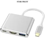 STAR FRUIT Trung tâm USB-C 3 trong 1 với HDMI và cổng USB để truyền chất dữ liệu tốc độ cao