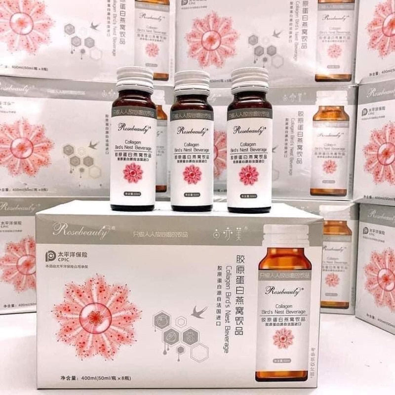 Nước uống COLLAGEN ROSE BEAUTY YẾN TRẮNG DA ,SĂN CHẮC DA