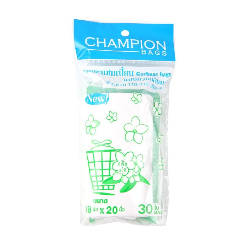 CHAMPION ถุงขยะกลิ่นมะลิขนาด18x20นิ้ว ขาว ราคา 39 บาท*ส่งฟรี