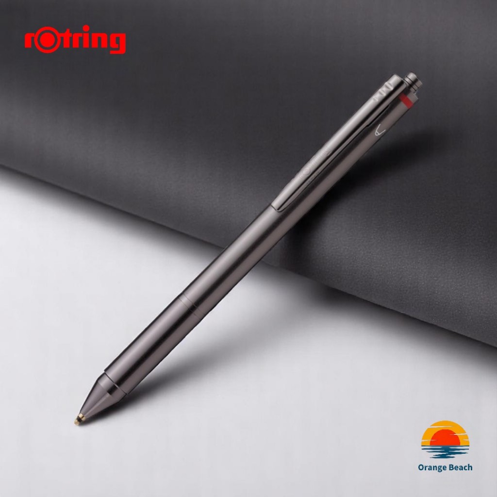 rOtring 4in1 มัลติเพน/ปากกาลูกลื่น3สี+ดินสอกด0.5mm/ด้ามทองเหลืองหกเหลี่ยม/รีฟิล D1 เปลี่ยนได้