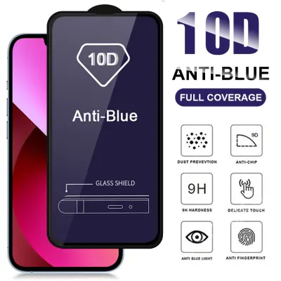Full Coverage Anti UV Blue Light Tempered Glass For iPhone 13 12 11 Pro XS Max X XR 8 7 6 6s Plus SE 2020 Screen Protector