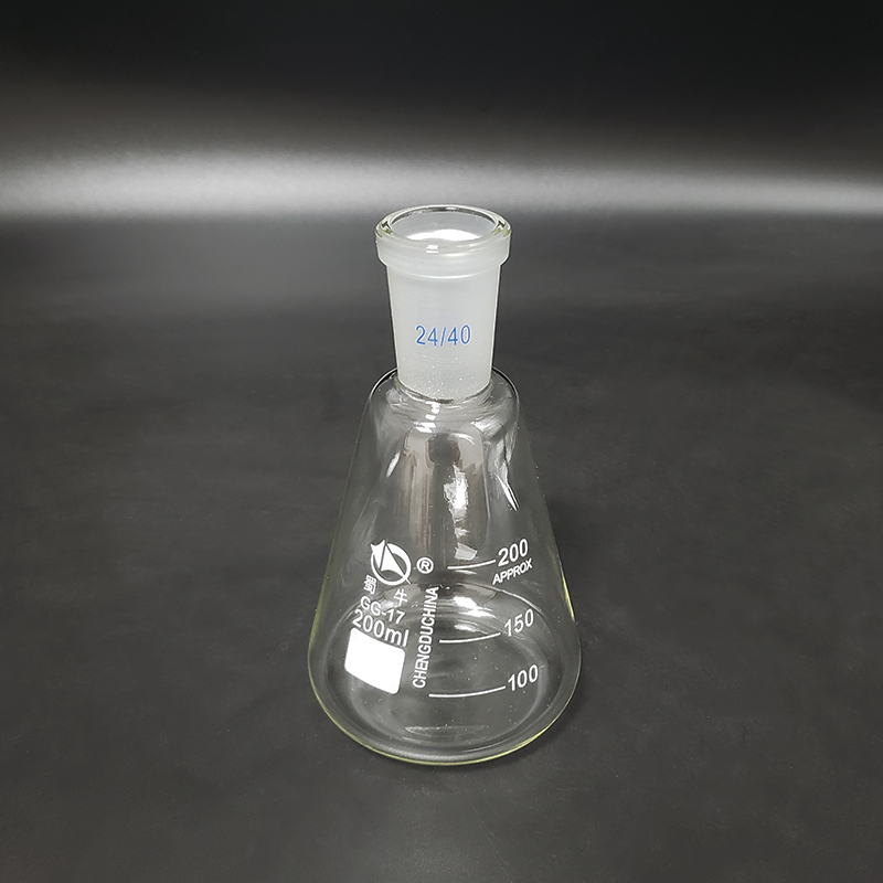 【Deal】 Conical flask with standard ground-in mouth, 200ml,joint 24/40,Erlenmeyer flask with standard