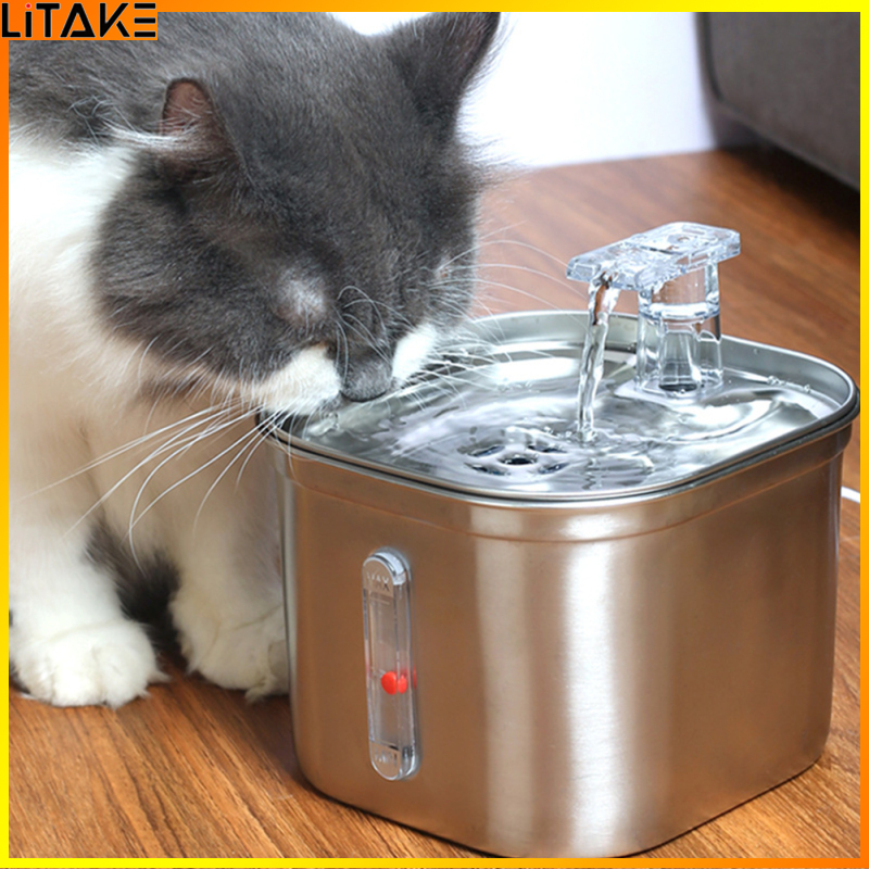 Litake Pet Drinking Fountain 3 Levels Adjustable Constant Temperature Stainless Steel Pet Water Dispenser For Cats Dogs ราคา 682 บาท*ส่งฟรี