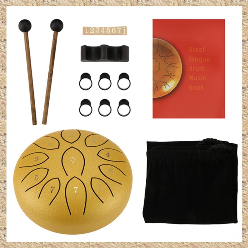 (KYSB) Rain Drum for Outside 6 Inches 11 Tones Steel Tongue Drum Rain Chime Outdoor Rain Chime Music